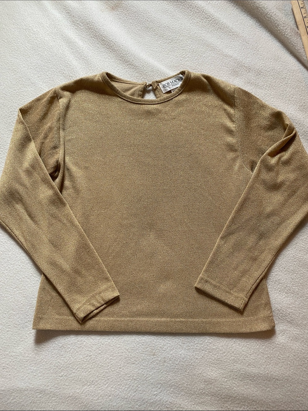 Vintage 90s bob Mackie sweater size medium gold tone threads office holiday